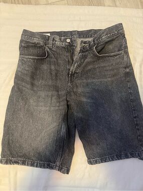 Zara Washed Black Jean Shorts